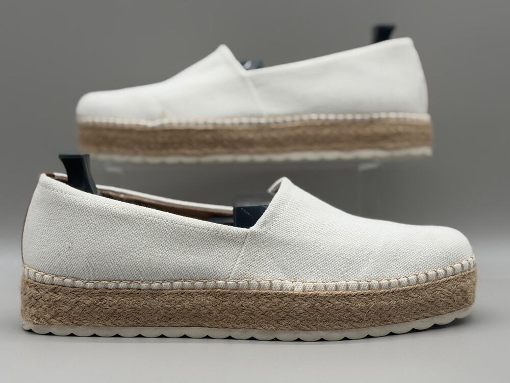 Dr. Scholl's Shoes Women's Sunray Espadrille Loafer White Canvas, Size 11 M